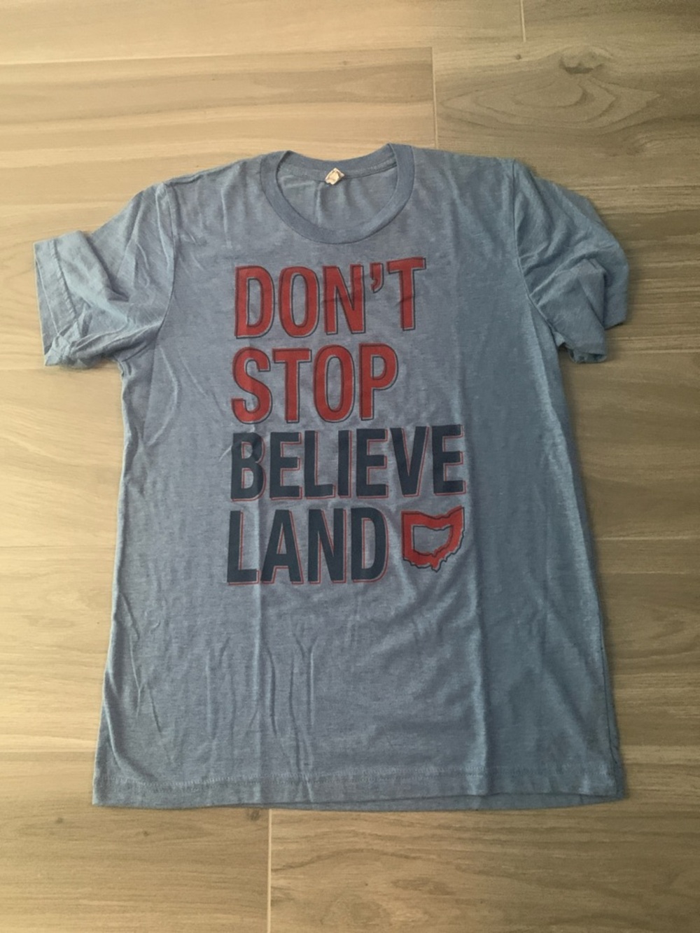 Bella Canvas Blue Tee with Red and Black Graphic